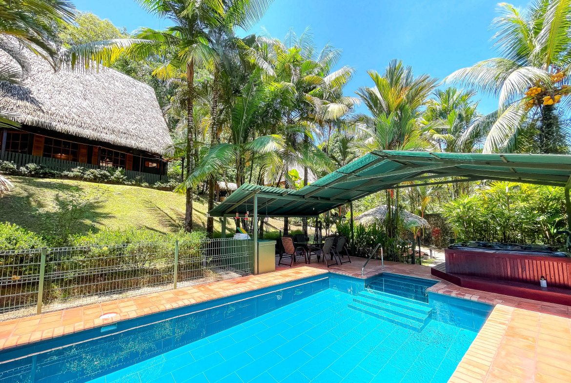 MAIN HOME, 3 CABINS, POOL, SUANA, AND WORKSHOP – 1.73 ACRES