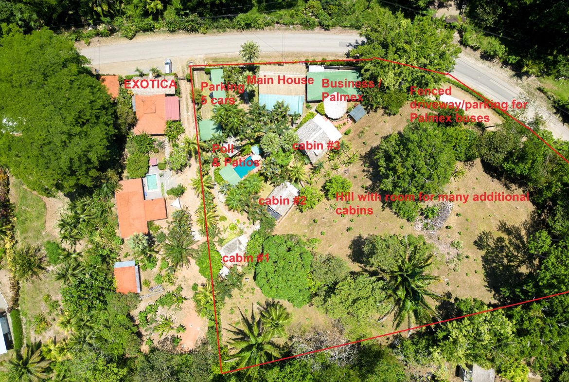 MAIN HOME, 3 CABINS, POOL, SUANA, AND WORKSHOP – 1.73 ACRES