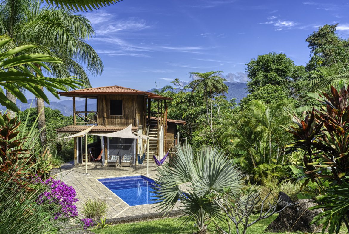PROPERTY WITH MANICURED LANDSCAPED , OCEAN AND VALLEY VIEW PLUS SMALL HOUSE , CABIN AND STUDIO – 4.72 ACRES, Uvita, Costa Rica — photo 5
