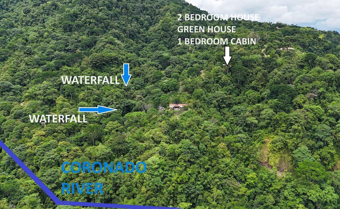 OCEAN, WATERFALL AND JUNGLE VIEWS – THREE HOMES AND FRUIT TREES – 71 ACRES, Uvita, Costa Rica — photo 4