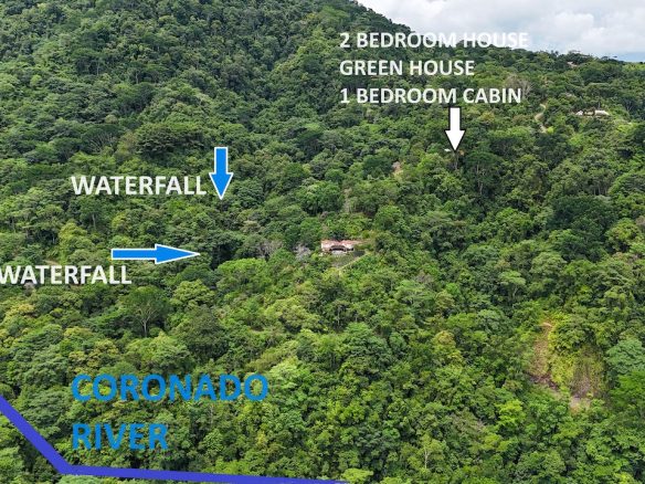 OCEAN, WATERFALL AND JUNGLE VIEWS – THREE HOMES AND FRUIT TREES – 71 ACRES, Ojochal, Costa Rica — photo 4