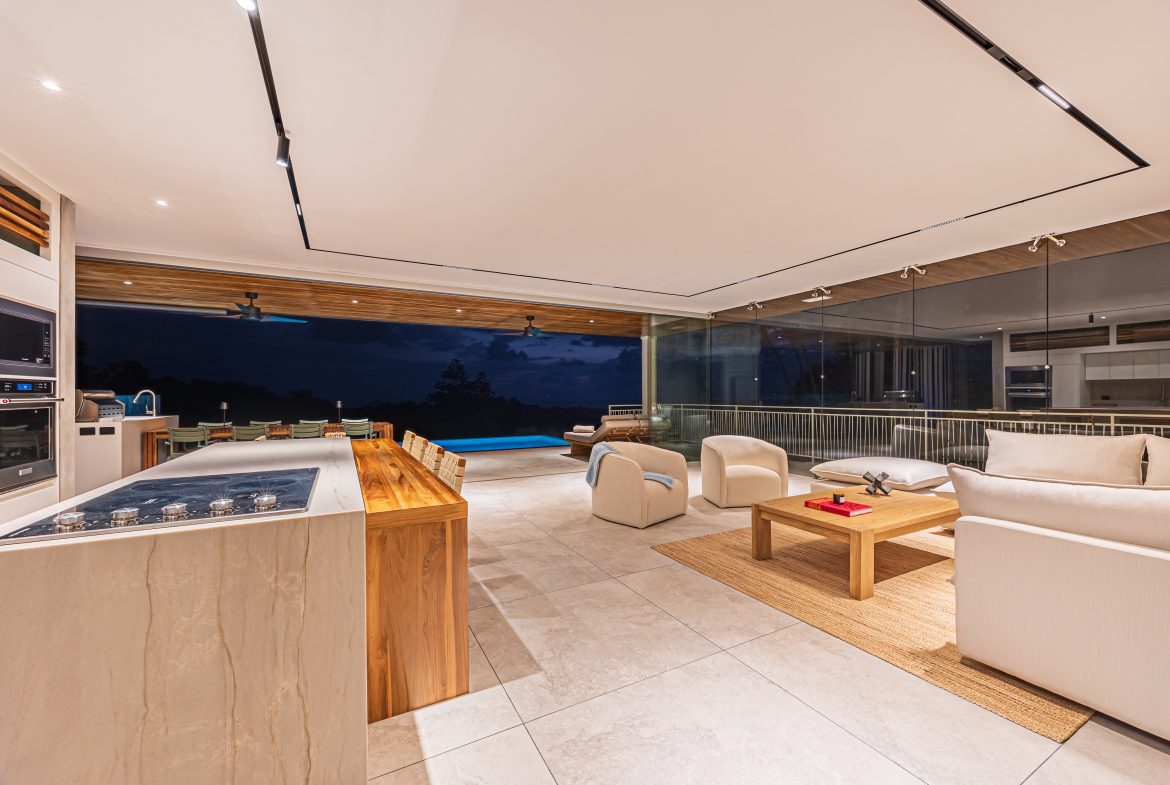 New contemporary tropical villa boasts with a movie theater and views of the iconic whale’s tail