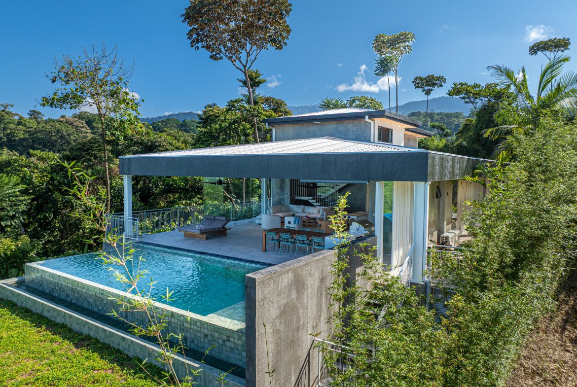 New contemporary tropical villa boasts with a movie theater and views of the iconic whale’s tail