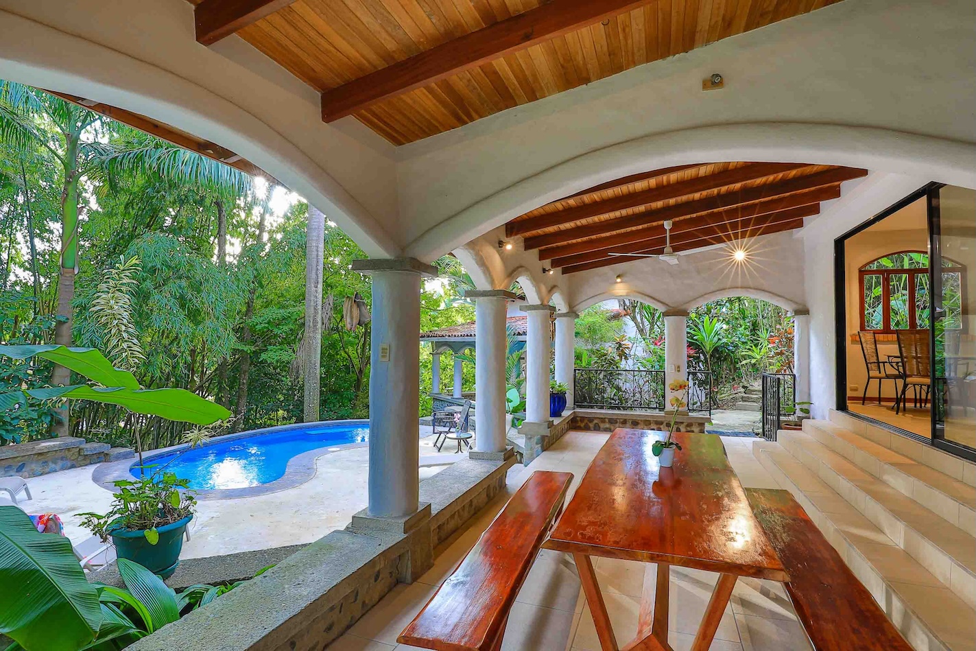 Main house terrace to pool