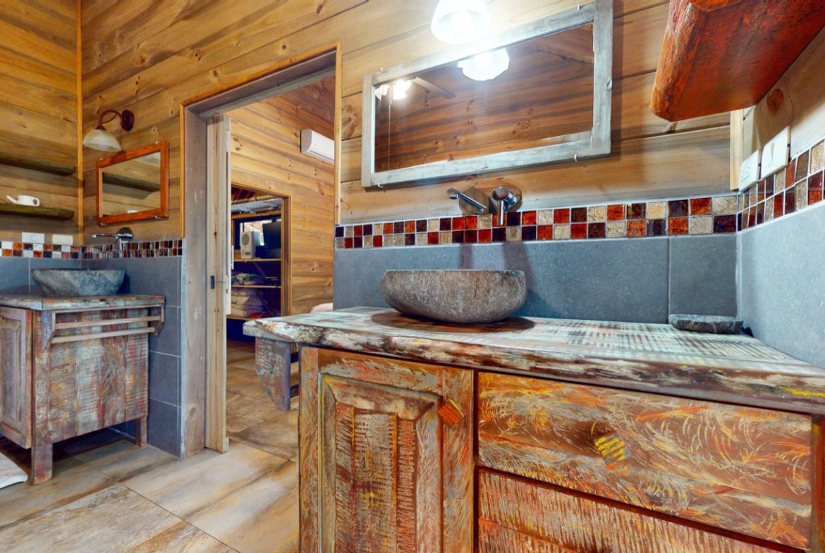 JUNGLE PROPERTY WITH WOOD CABIN  TWO BEDROOM AND POOL, IN OJOCHAL – 1.18 ACRES
