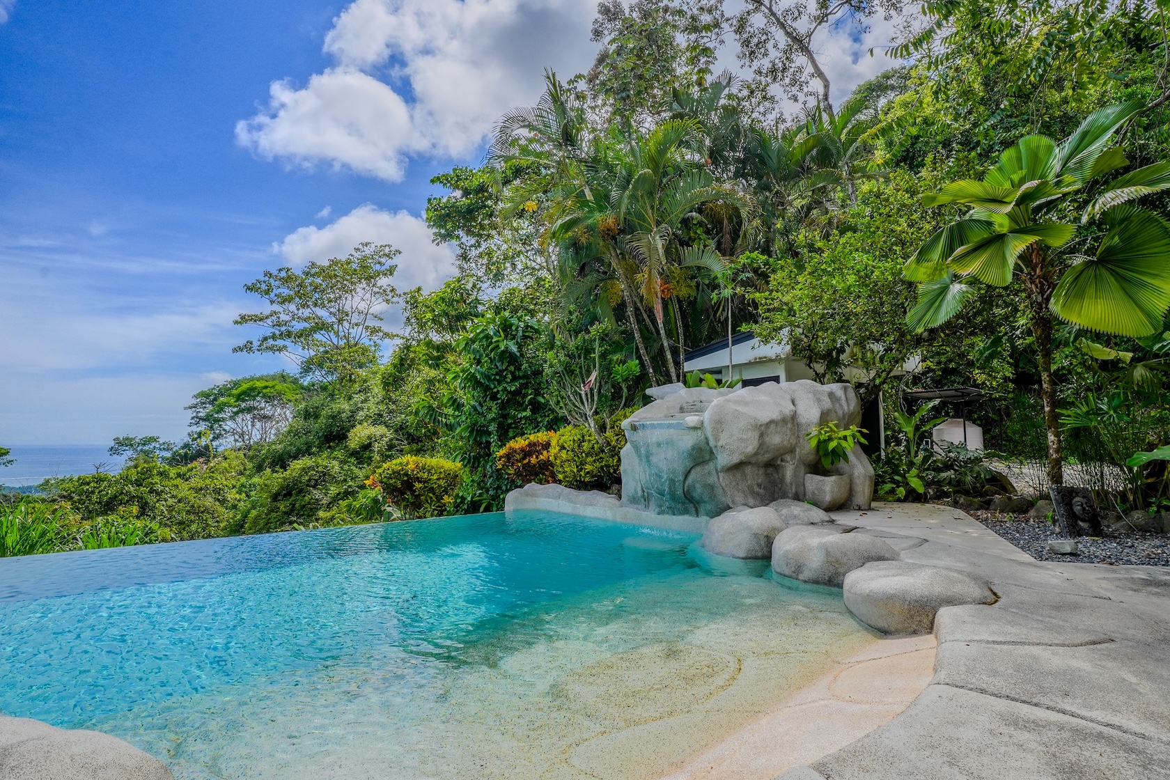 Pool beach entrance