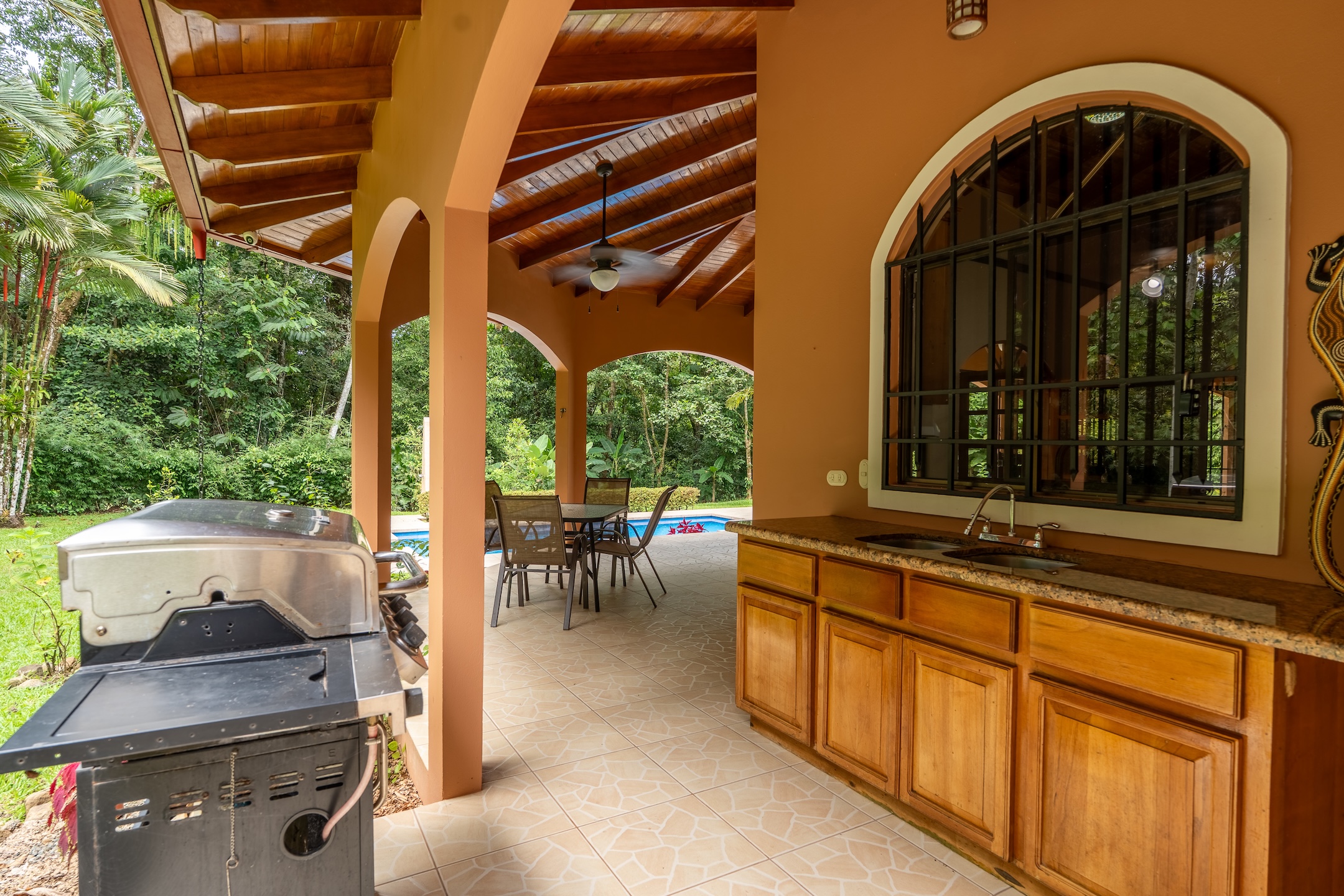 TROPICAL HOME WITH 2-BEDROOM POOL AND STREAM, IN OJOCHAL – 1.6 ACRES