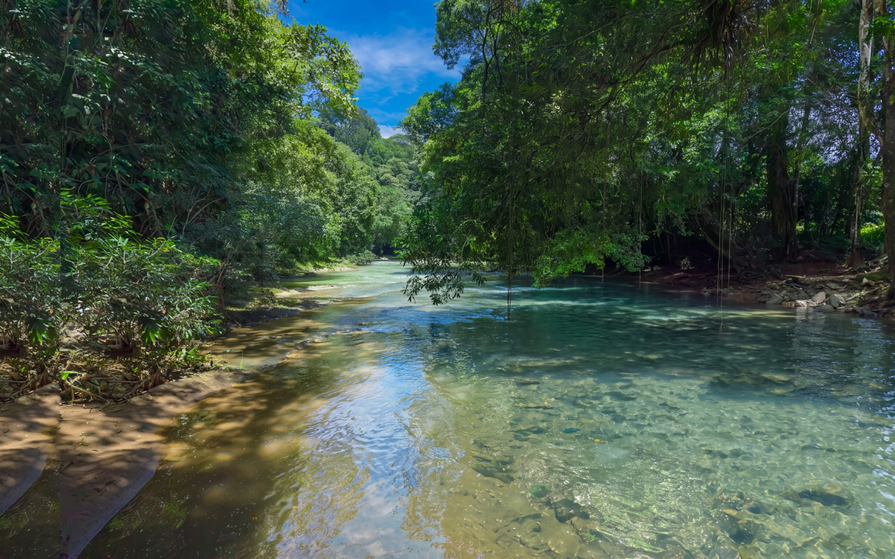 CABIN WITH DIRECT RIVER ACCESS AND PRIVATE BEACH NEAR DOMINICAL, IN PLATANILLO