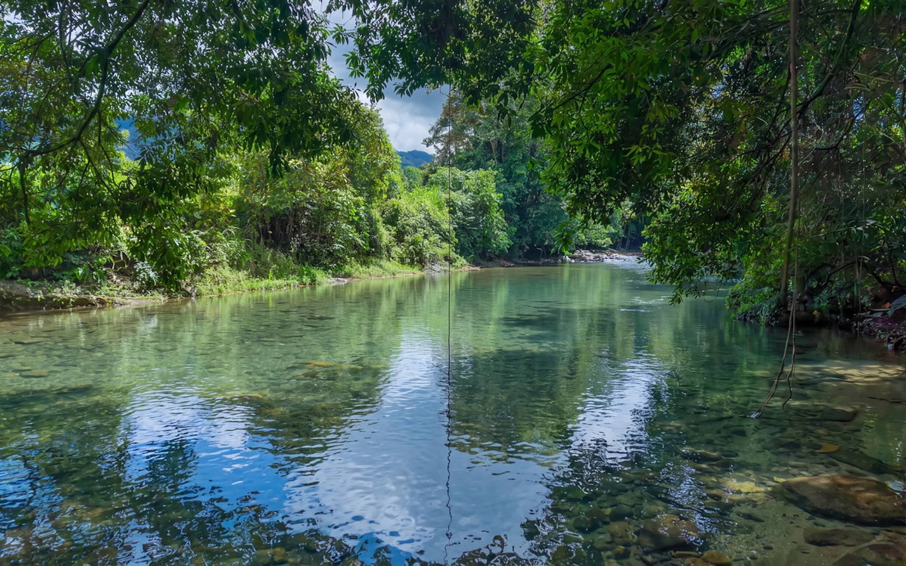 CABIN WITH DIRECT RIVER ACCESS AND PRIVATE BEACH NEAR DOMINICAL, IN PLATANILLO