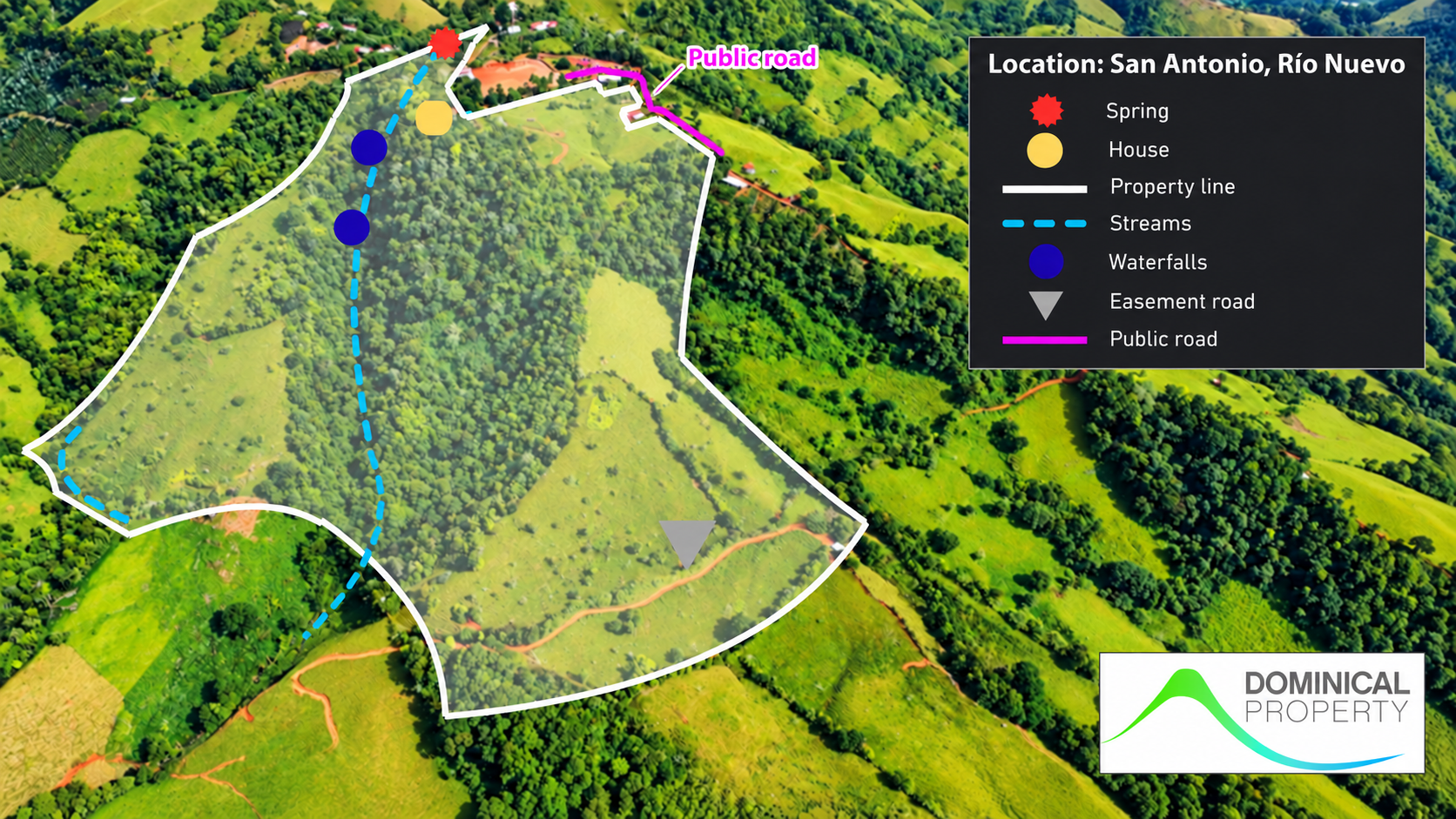 55.8-ACRE MOUNTAIN & OCEAN VIEW FARM WITH WATERFALL AND YEAR-ROUND WATER SOURCES – SAN ANTONIO DE RÍO NUEVO
